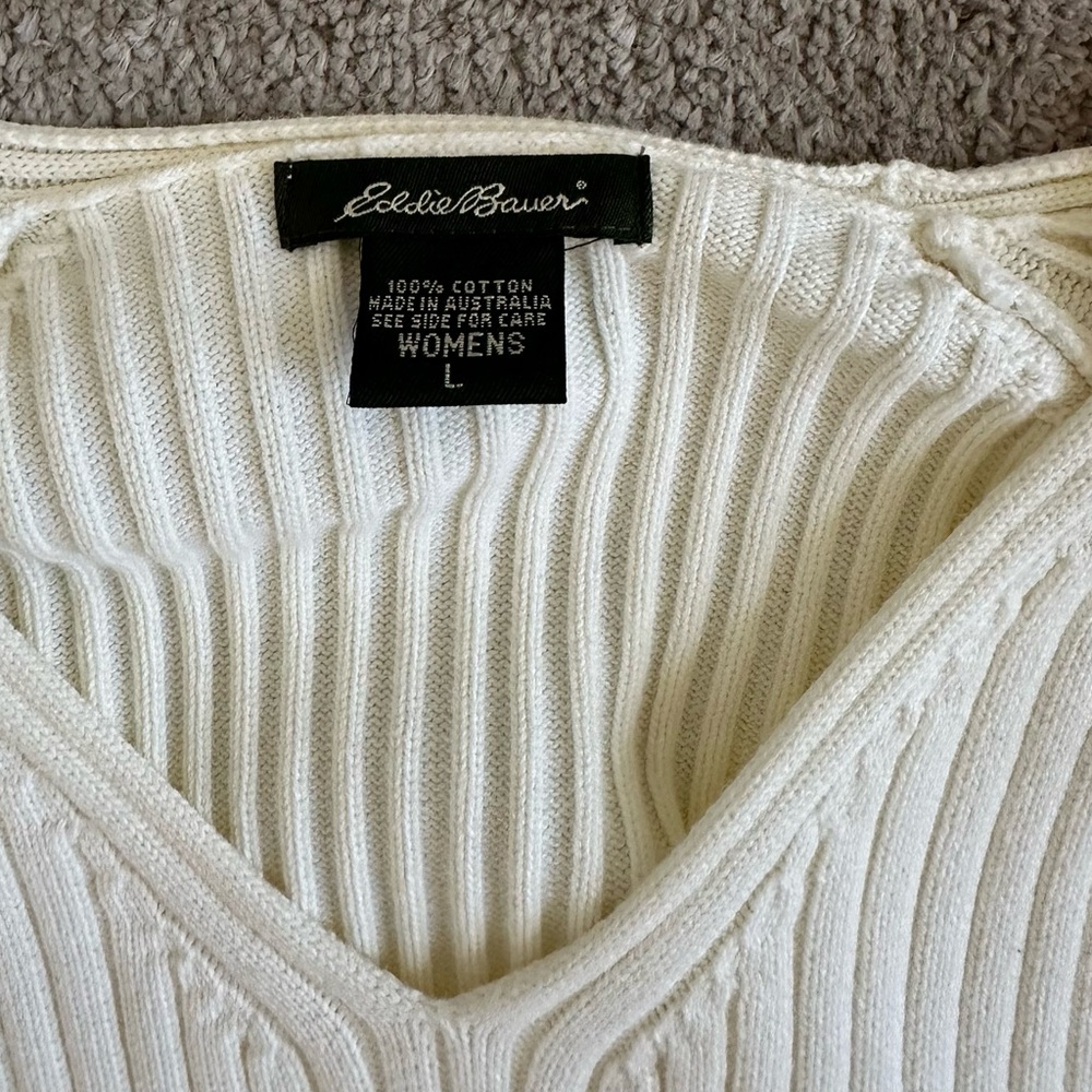 White Ribbed Sweater - Picture 2 of 4